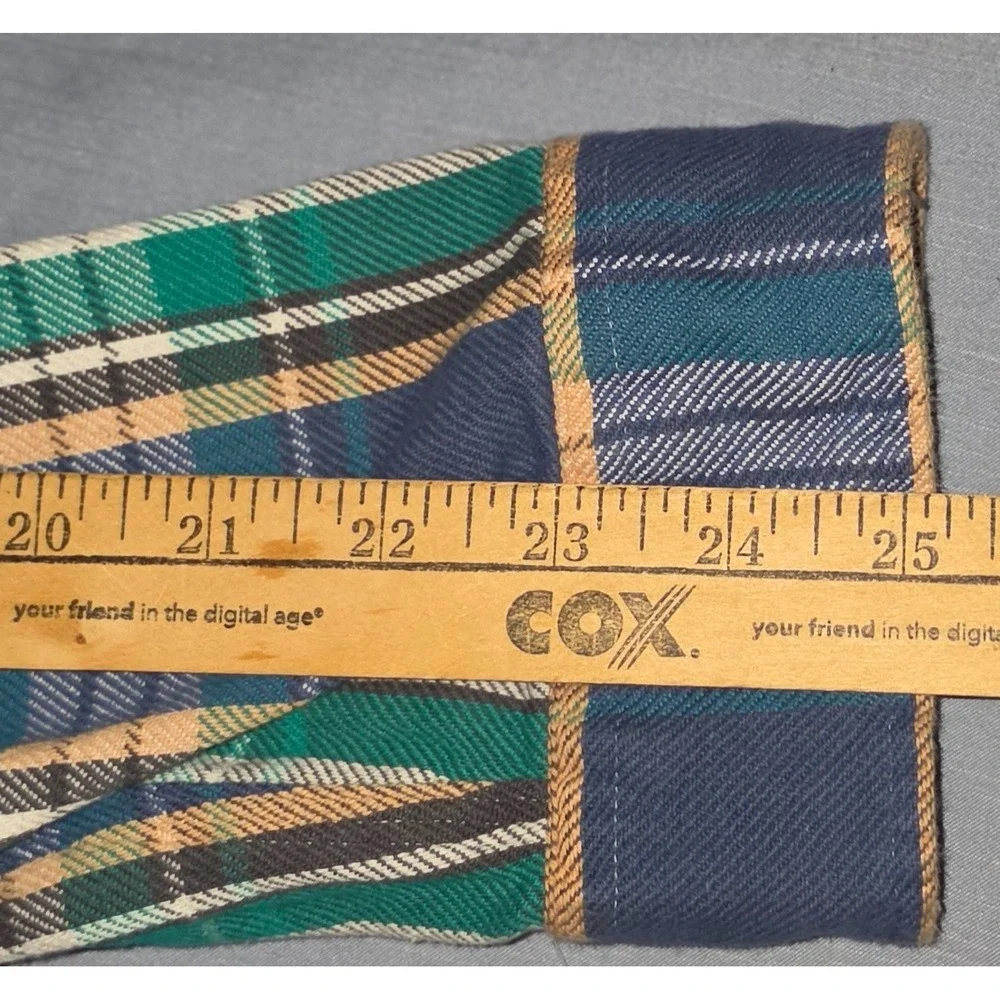 Polo Ralph Lauren Blue/Green Button Up Flannel Shirt Plaid Workshirt Sz XL